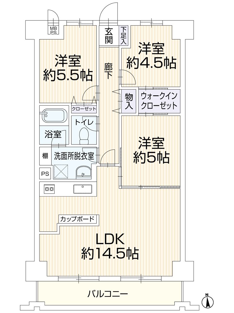 使い勝手の良い3LDKプラン